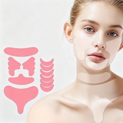 11 Delige Siliconen Anti-Rimpel Pads Voor Het Voorkomen Van Voorhoofdlijnen Met Ademend Ontwerp