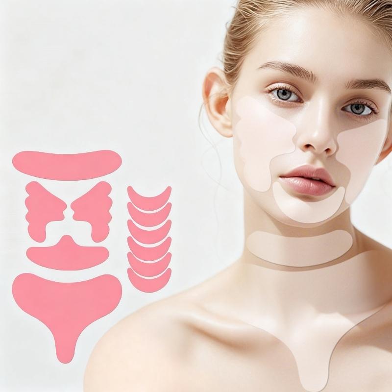 11Piece Silicone Anti Wrinkle Pads For Forehead Lines Prevention With Breathable Design