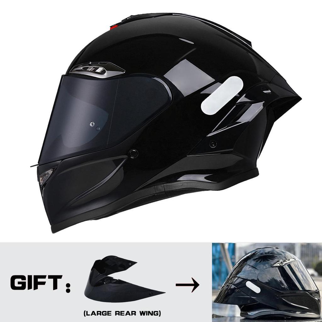 NBTK R50 DOT Full Face Helmet with Large Spoiler for Sportbikes & Cruisers - Spring/Autumn Use