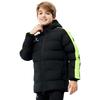 Kelme Kids' Winter Cotton Sports Jacket, Soccer Training Jersey, Warm and Thick, Short Version A, Black, Size 140