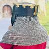 Templar Helmet  With 14 Gauge Chainmail Ready For Battle Knight Templar Helmet Medieval Armor Larp SCA Helmet