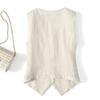 Fashion Summer Sleeveless Women Vest Thin Slim Fit V-neck Short Suit Tank Tops Loose Office Solid Color Irregular Shirts Elegant Waistcoat Short Coats