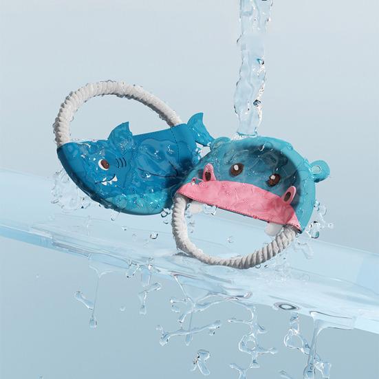 Pet Toys with Rope Loop Gum Massage And Tartar Cleaning Teething Toy Round Shape Dog Chew Toy Resistant to Biting Dog Play