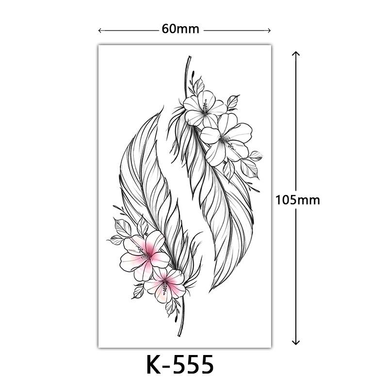 Waterproof Tattoo Stickers: English Letters, Flowers & Butterfly Sketches