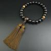 Myorenka Men's Prayer Beads, Ebony, 13mm, 22 Beads, Simple Style, Made of Ironwood (Tagaya), with Prayer Bead Case, Suitable for Funerals, Buddhist Me