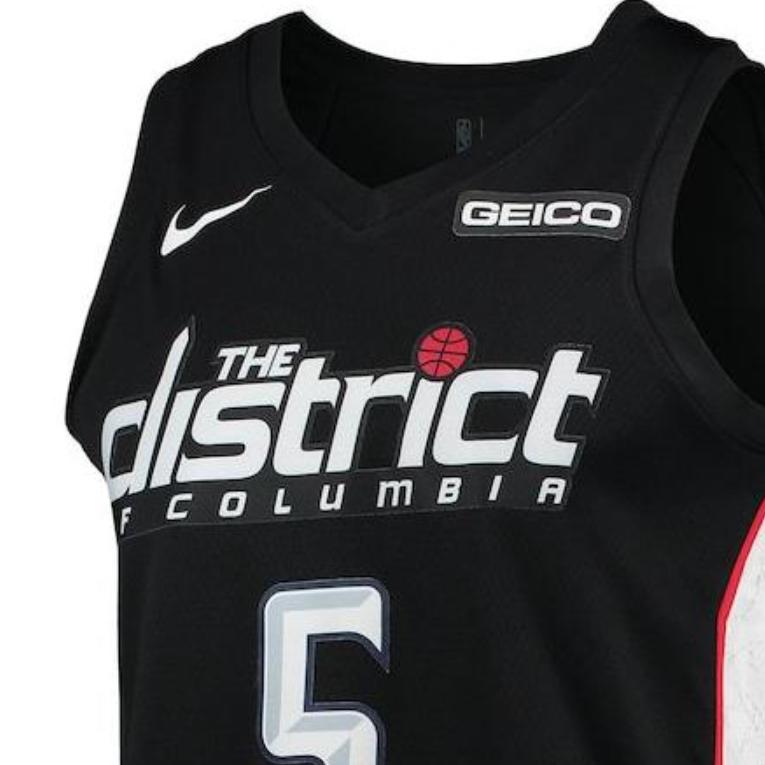 New Nike Basketball Jersey 2018/19 Season, Washington Wizards, Bobby Portis Size 5 Men's Black AJ4651-010