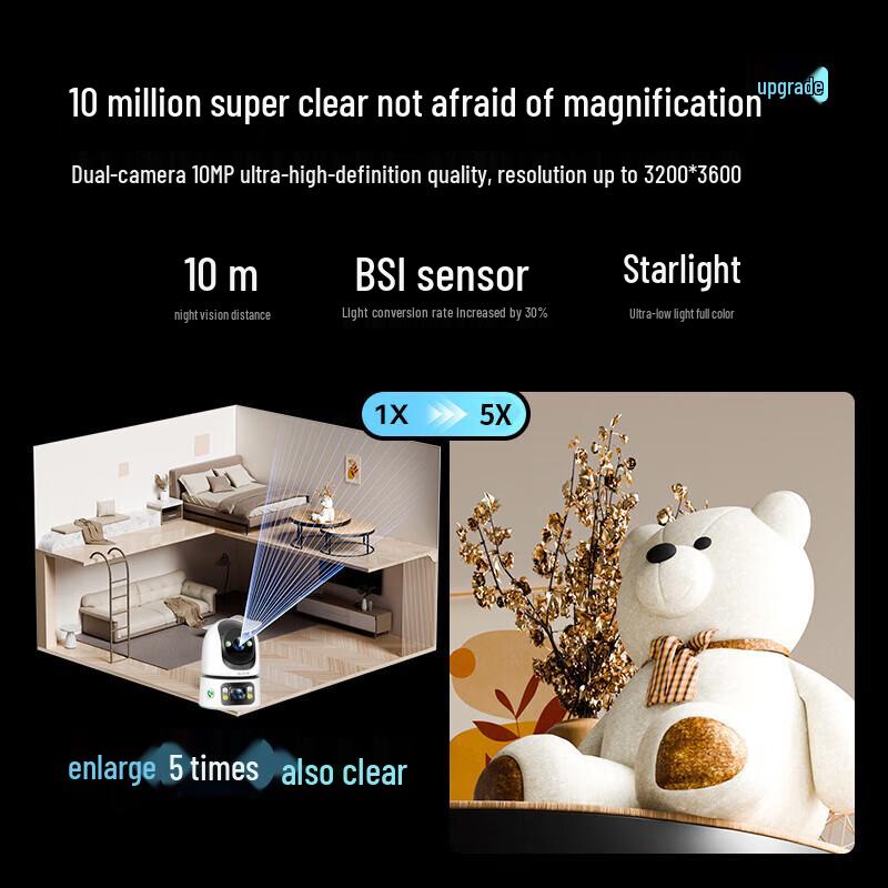Sharpeye 10MP Dual-Lens Indoor 360° PTZ WiFi Security Camera