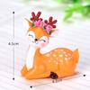 Delicate Mini Cartoon Sika Deer Ornament Plastic Animal Statue Cartoon Sika Deer Figurine  Outdoor