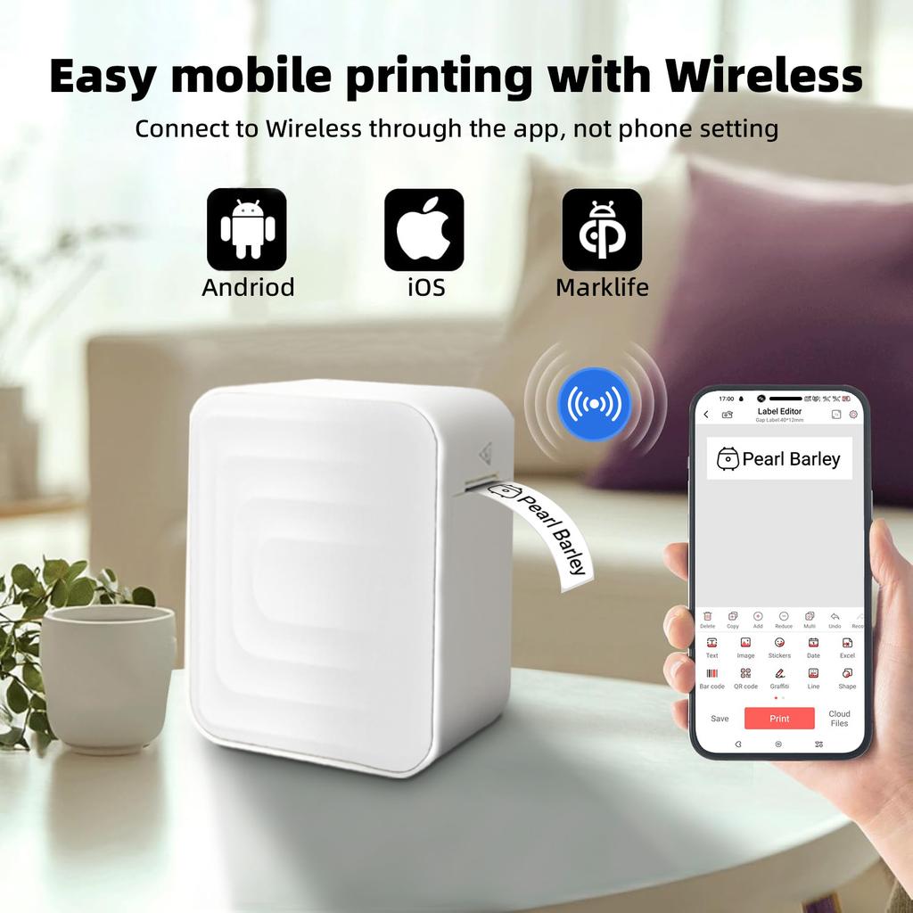Factory Price M1 Portable Mini Handheld Jewelry Printer Colorful Half Inch Adhesive Wireless Interface Label Maker Stock