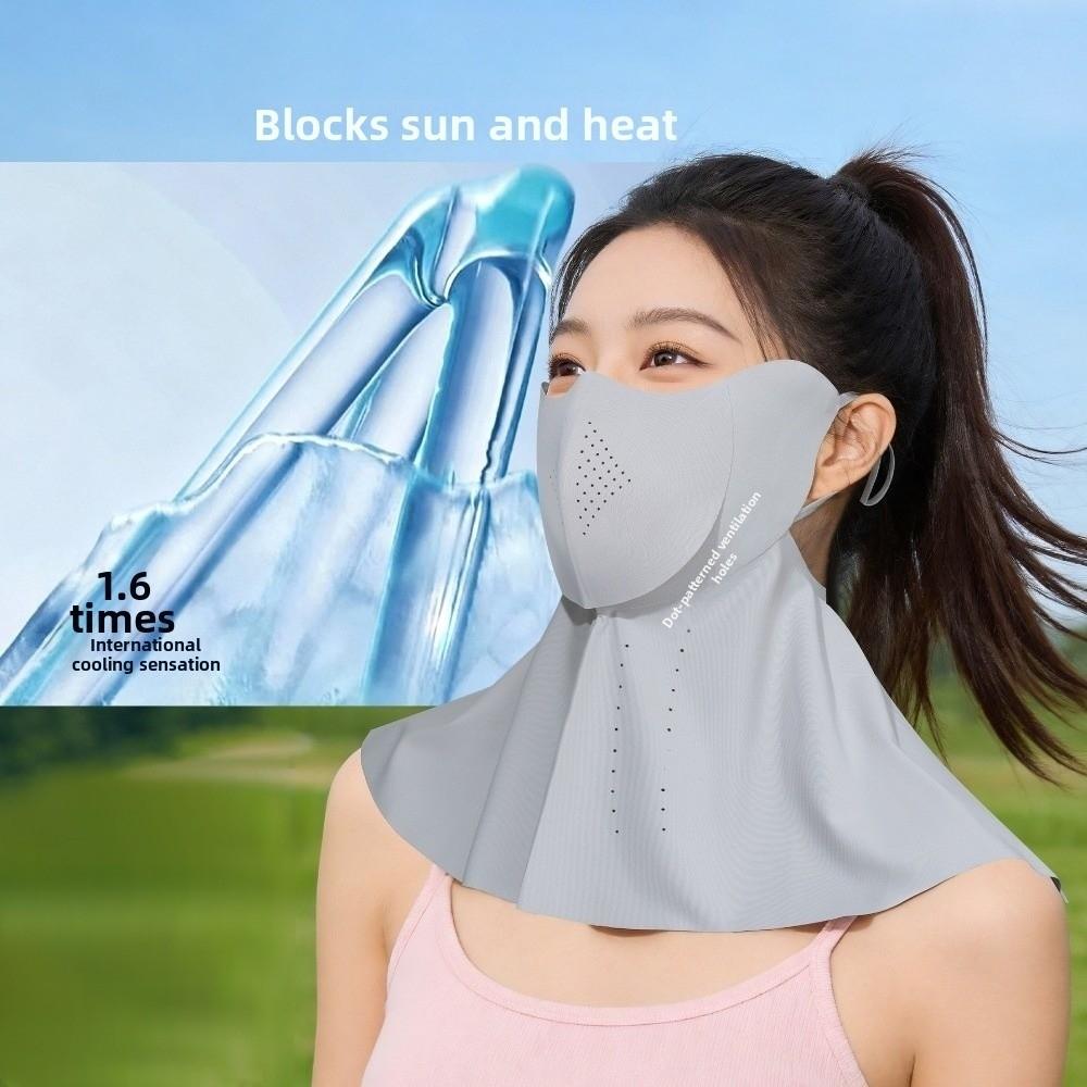 Elegant Sun-protection Mask Nylon Ice Silk Drinking Mask  Outdoor Activities