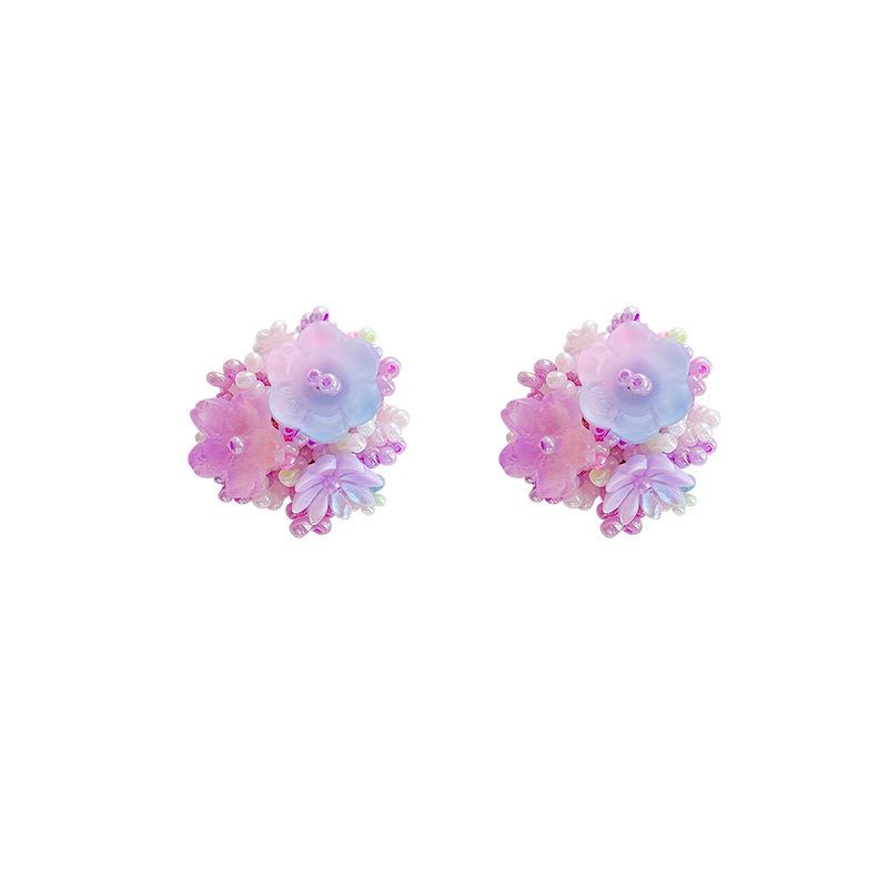 Elegant Butterfly Flower Stud Earrings - S925 Silver Needle, High-End and Versatile for Women