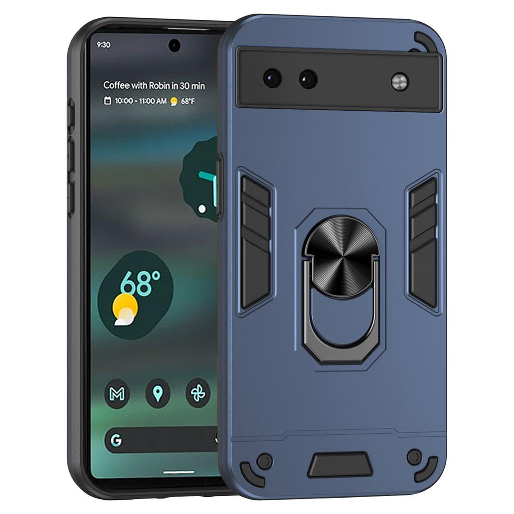 For Google Pixel 6a Case Magnetic Car Mount Phone Cover with Ring Kickstand