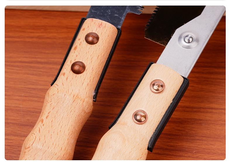 Qi Hong Bamboo Handle Precision Woodworking Saw - Double-sided Japanese Fine Teeth Mortise & Tenon Saw with Back Clamp