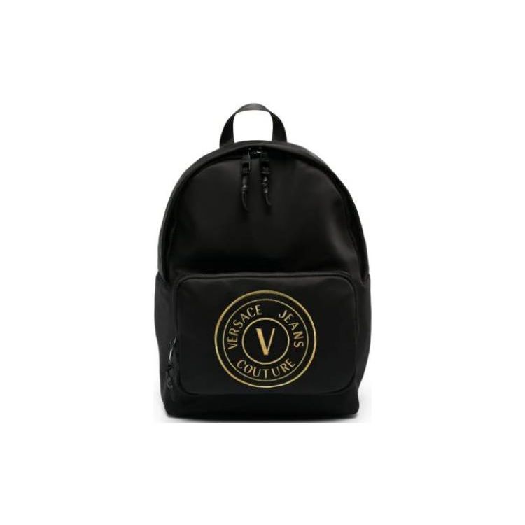

Versace Jeans Couture Logo Embroidered Zipper Closure Backpack Men backpack Black 75YA4B40ZS590899 Basic Set (Bag+Tag)