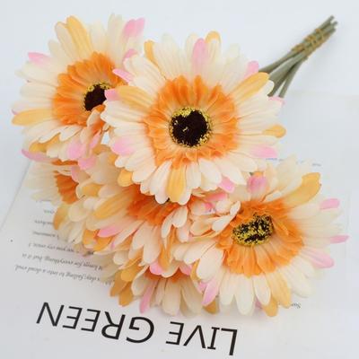 1 st Chrysantemumblommor Konstgjorda Blommor Bukett Enstaka Del DIY Blomstermaterial Konstgjorda Gerbera Blommor Mjuka Realistiska