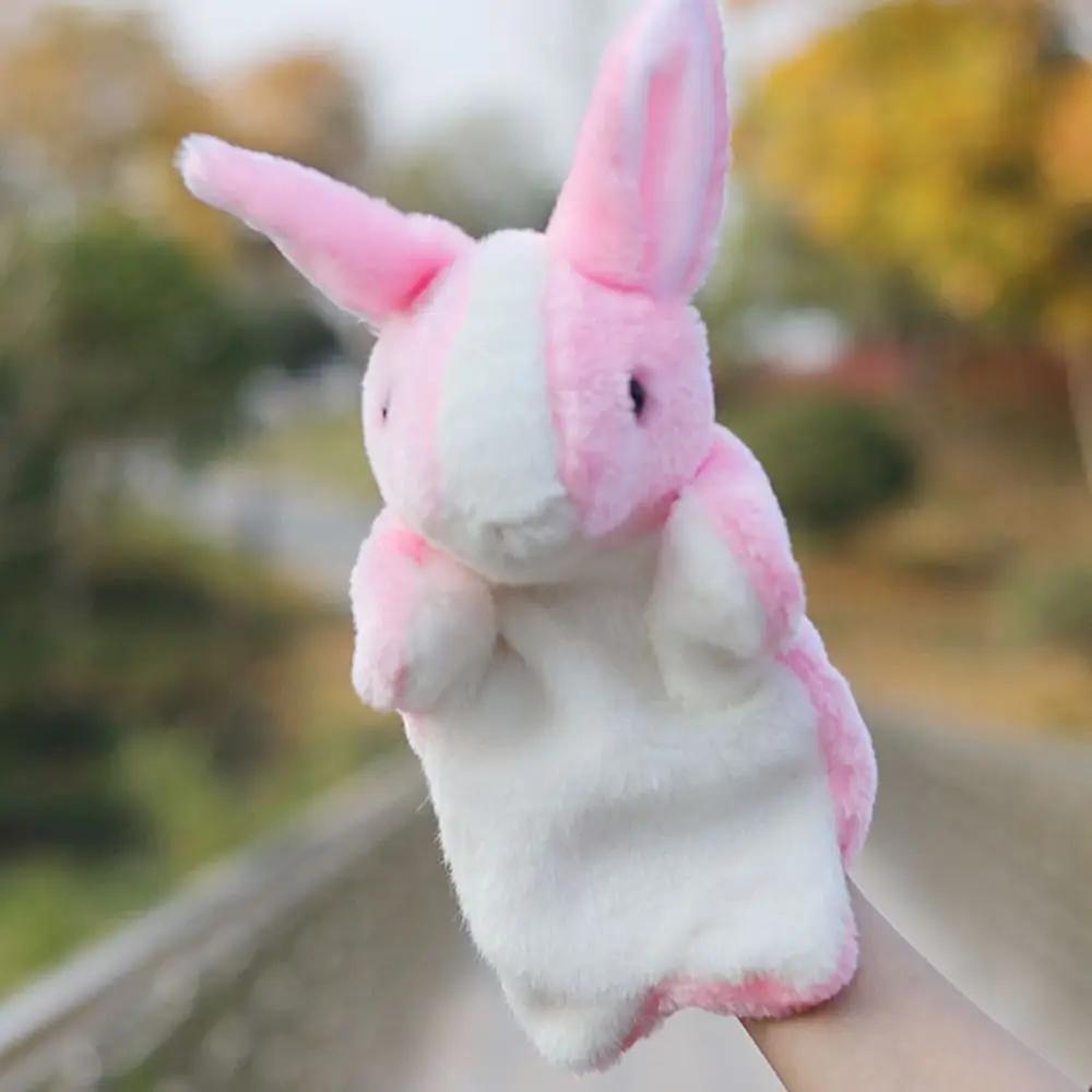 Fashion Plush Rabbit Bunny Hand Puppet Soft Cartoon 8 Colors Finger Puppet Early Education