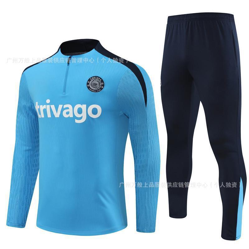 Chelsea Soccer Training Jersey Long Sleeve Unisex Adult Kids Sportswear Breathable Quick Dry Football Practice Top