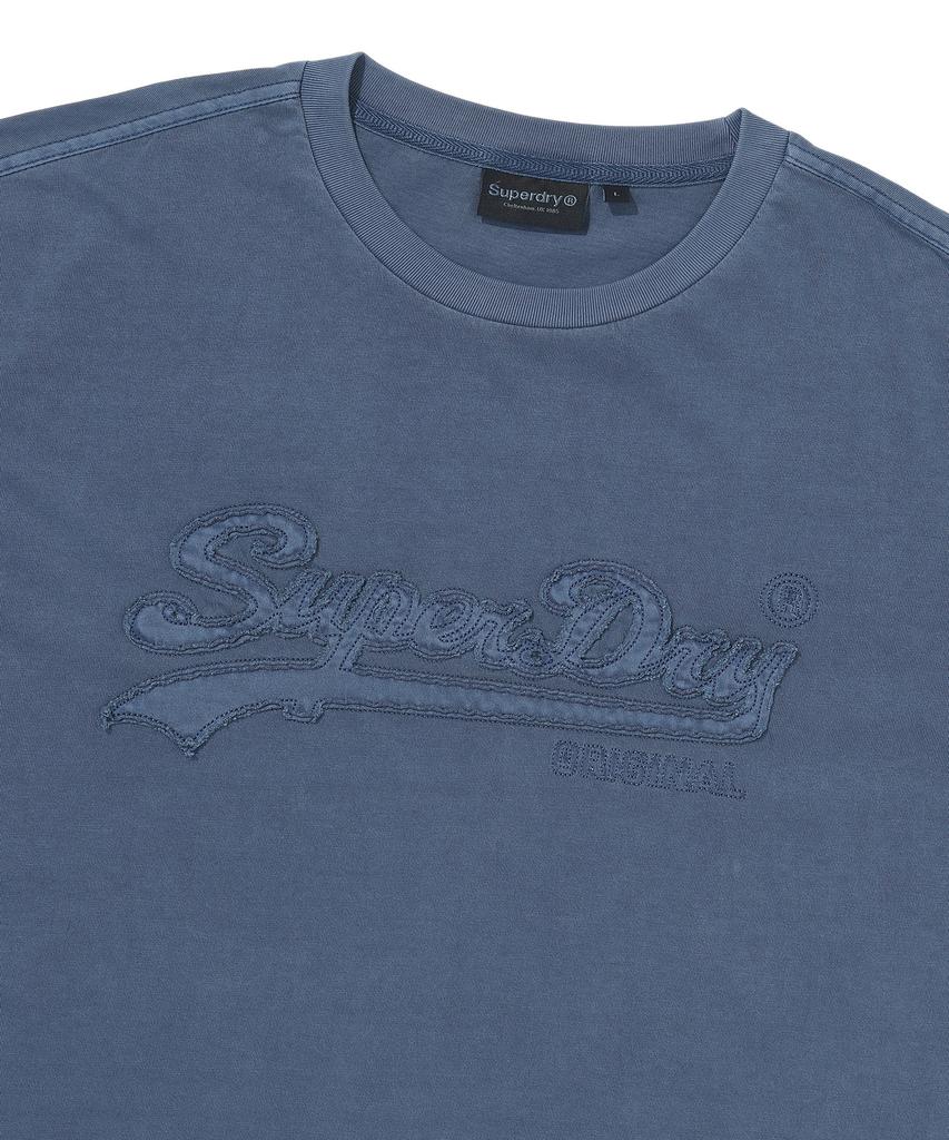Syupeodeulai Vintage Applique T-Shirt Dark Blue Sduisdp06Dbl