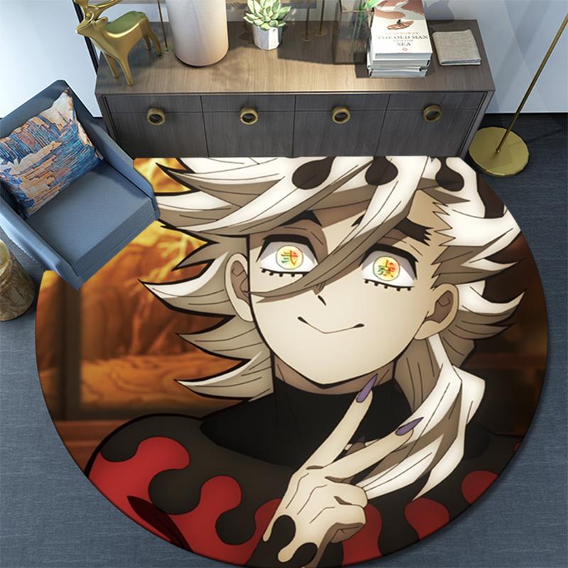 Cartoon Print Round Area Rug,Carpet Rug for Living Room Bedroom Sofa Playroom Decor,Non-slip Floor Mat
