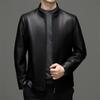 Frühling und Herbst Neue Lederjacke für Väter Herren Lässig Samt Verdickt Echtes Leder Schafslederjacke