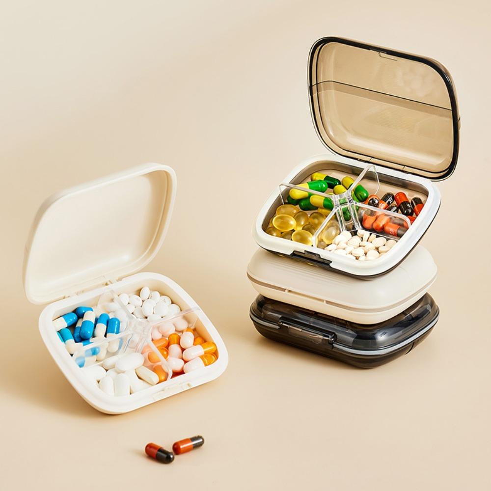 

4 сетчатый органайзер для лекарств, диспенсер большой емкости, аптечки, портативная коробка для таблеток, открытый
