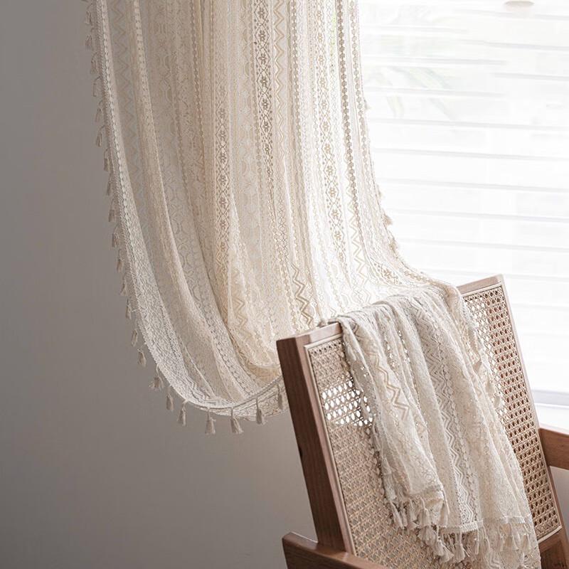 Jingga Crochet Translucent Rod Pocket Curtain