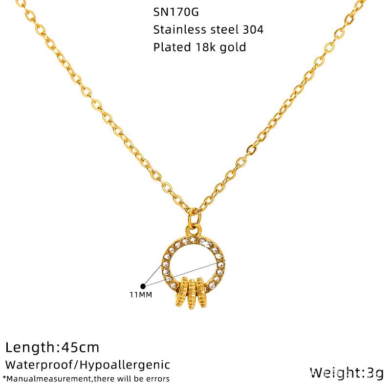 Edelstahl Licht Luxus Zirkon Halskette Weiblich Liebesanhänger Premium Gefühl Schlüsselbeinkette