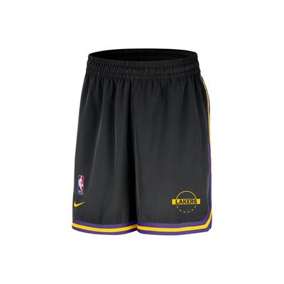 Shorts Casuais de Cintura Elástica de Cintura Média com Logo do Los Angeles Lakers Shorts Masculinos HM7380-010