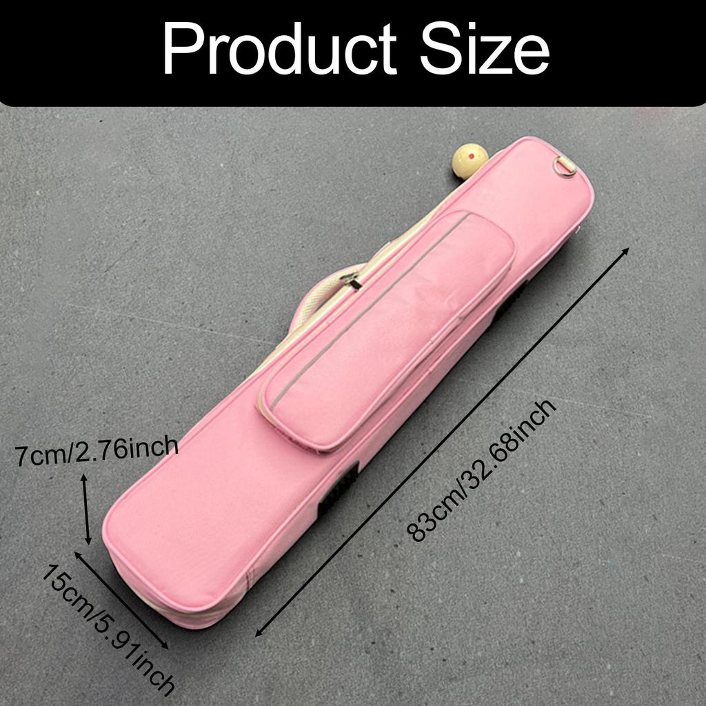 Pool Cue Case for 1/2 Billiard Stick Billiards Supplies Portable with External Pocket Wear Resistant Snooker Stick Storage Bag