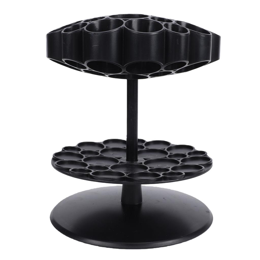 25 Hole Hair Brush Holder 360 Degree Rotating Detachable Base Salon Brush Storage Stand Organizer Black