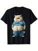 [Funny Fat Cat T-Shirt] Funny Fat Cat Art Design T-Shirt 180 Size L & XL T-Shirt