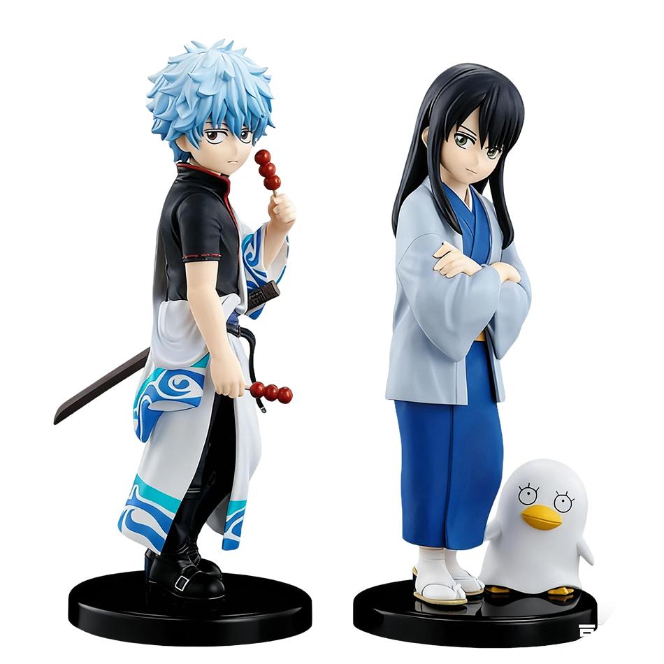 14CM Anime Gintama Figure  Sakata Gintoki Katsura Kotarou Stand Animation Model Toys Gifts Collection Decoration Ornaments PVC