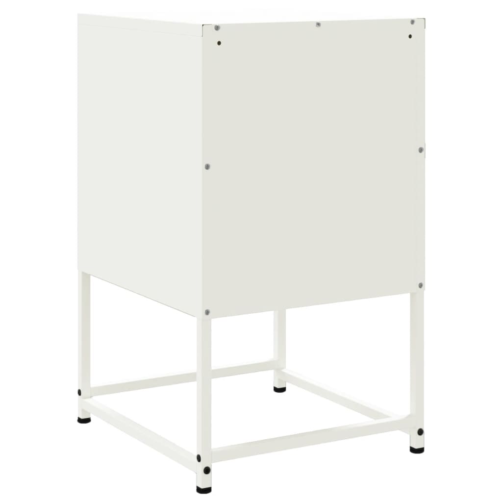 Nightstand White 36 x 39 x 60.5 cm Steel