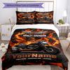 Motociclette Harley-Davidson Personalizza il tuo nome Set Biancheria da Letto Copripiumino Traspirante con Federe Decorazione per la Casa Regalo di Compleanno