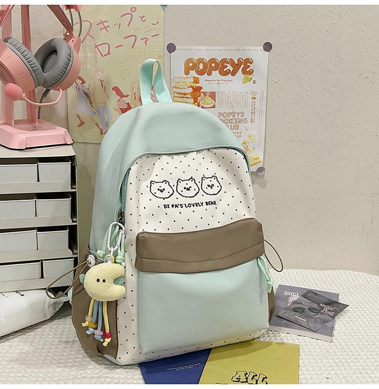 Youth Campus Backpack Nylon Girls School Bag With Padded Straps For Travel And Study