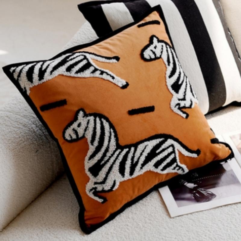 Kissenhülle 45x45 Schwarz Weiß Farbe Kissen Dekorative Kissenhülle für Sofakissen Luxus Dekoration Zuhause