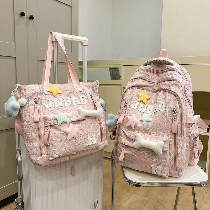 Schoolbags Children Elementary School Girls Junior High School Students High School Students Make up Lessons Bag Letters High Appearance
