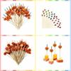 100pcs Smooth Surface Halloween Pumpkin Bamboo Skewers Disposable Cocktail Sticks  Sugar-coated Haws