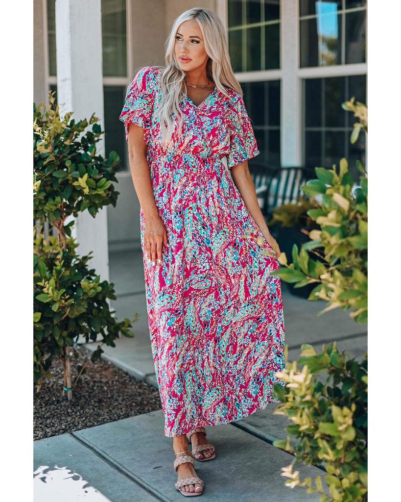 Azura Exchange Rochie maxi cu decolteu în V cu flori