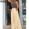 Women's Fashion Casual Summer Spring Sleeveless High Neck Trousers Pants Suits