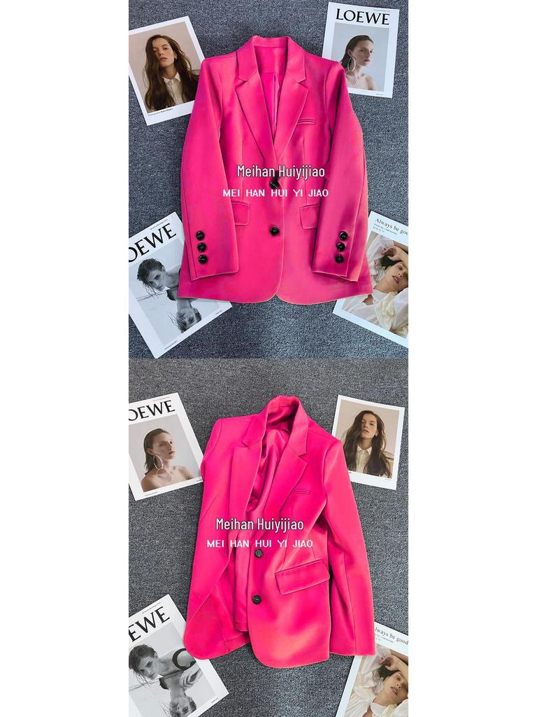 Women's Beige Petite Blazer - Casual Street Style for Spring and Autumn