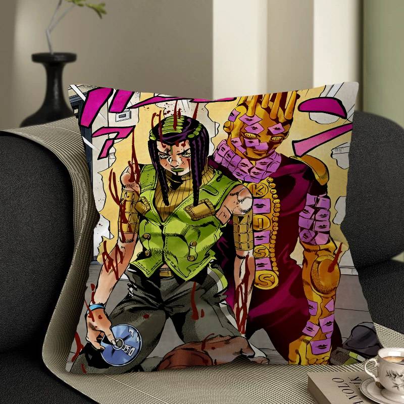 Anime Jojo Bizarre Adventure Retro Pillow Cover Sofa Cushion Cover Home Room Decoration Children Gift