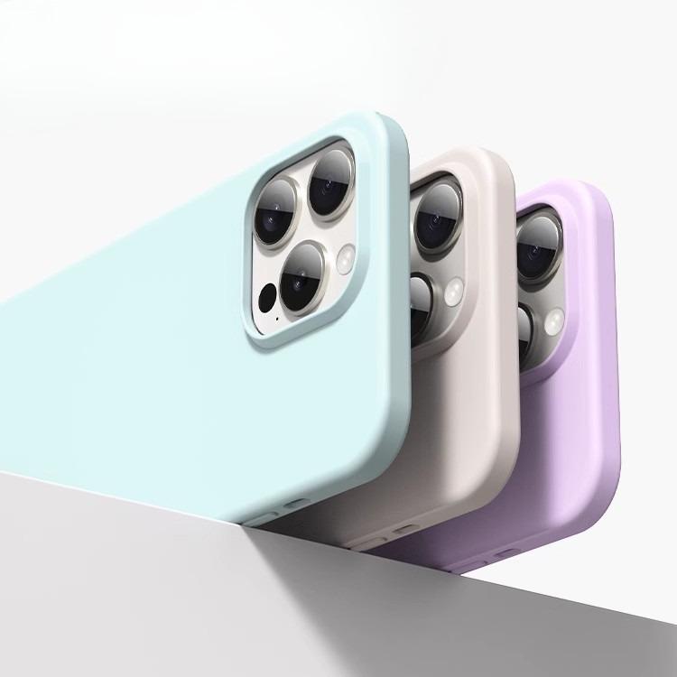 Sensing Cloud Silicone Liquido Adatto per Custodia per Telefono Cellulare Apple 16promax IPhone 15 Ultrasottile Non Ingiallito Tinta Unita Previene le Cadute