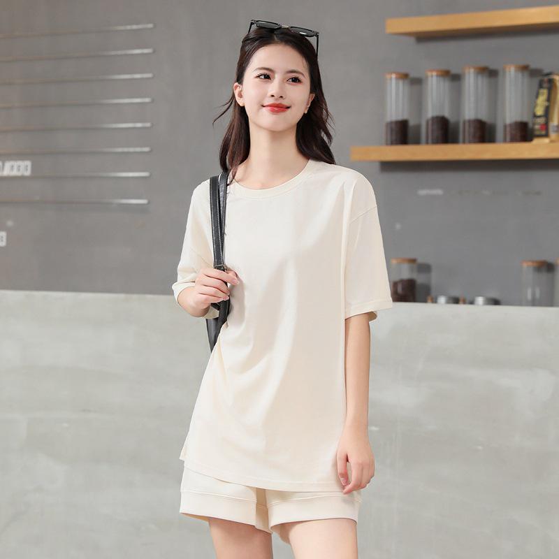 

Летний женский комплект спортивной одежды с коротким рукавом и шортами - Повседневная мода для миниатюрных XXL