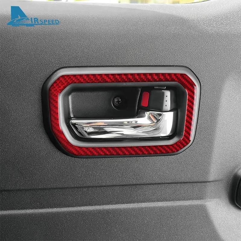 Real Soft Carbon Fiber Sticker Trim LHD RHD For Suzuki Jimny      2024 2025 Car Door Inner Handle Frame