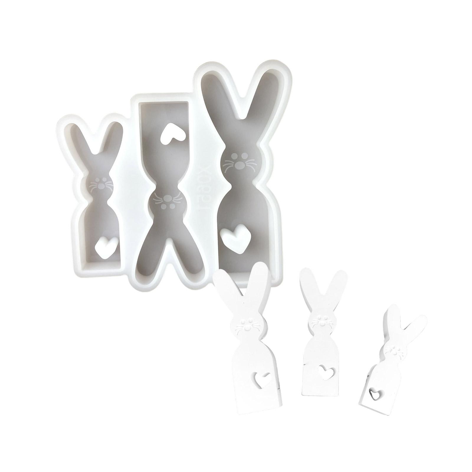 

Многоразовая гибкая силиконовая форма для подсвечников в виде кролика, портативная для рукоделия и праздничных украшений A