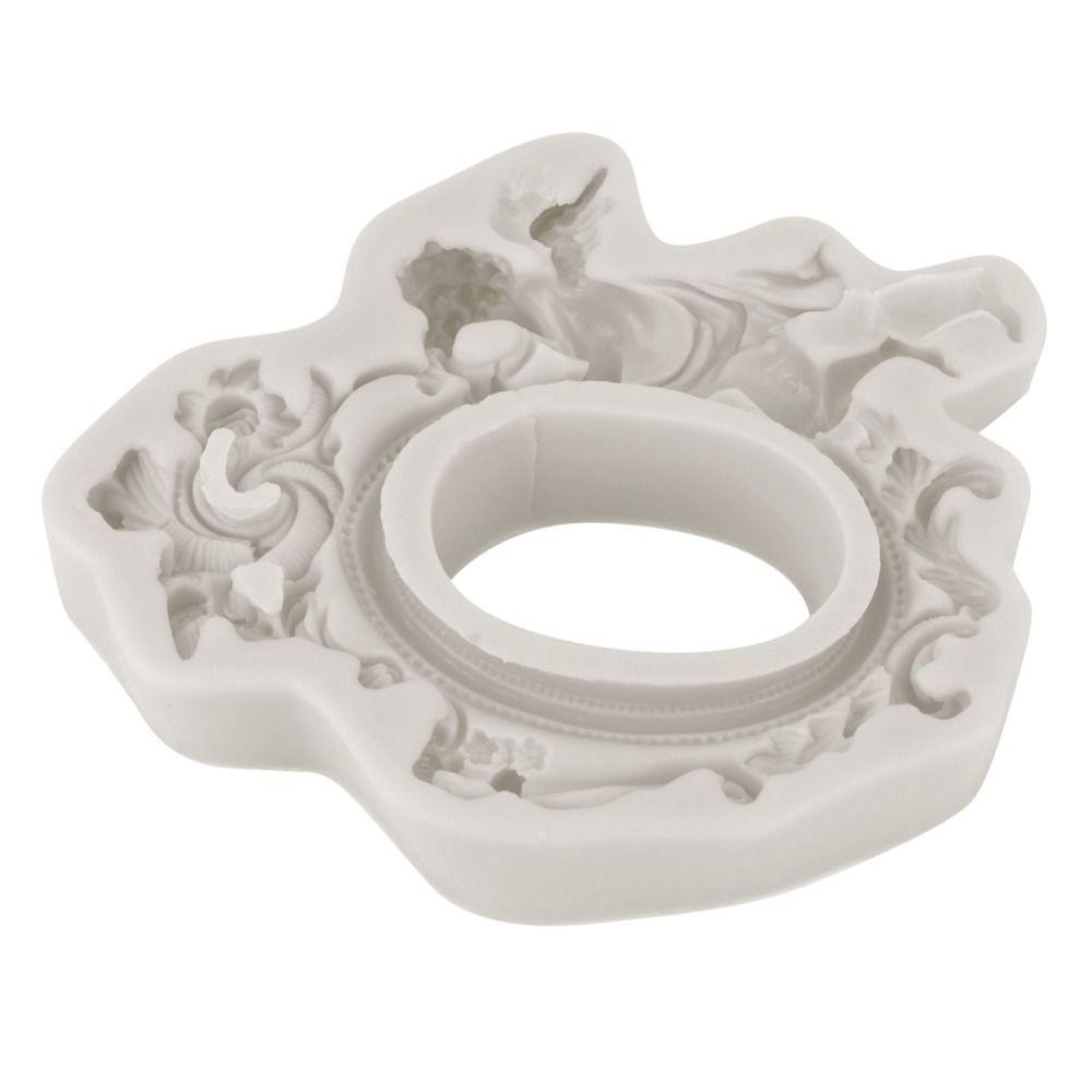 Pink Color DIY Cake Mold 3D Sculpted Pattern Baking Decor Tool Chocolate Mould For Cupcake Topper