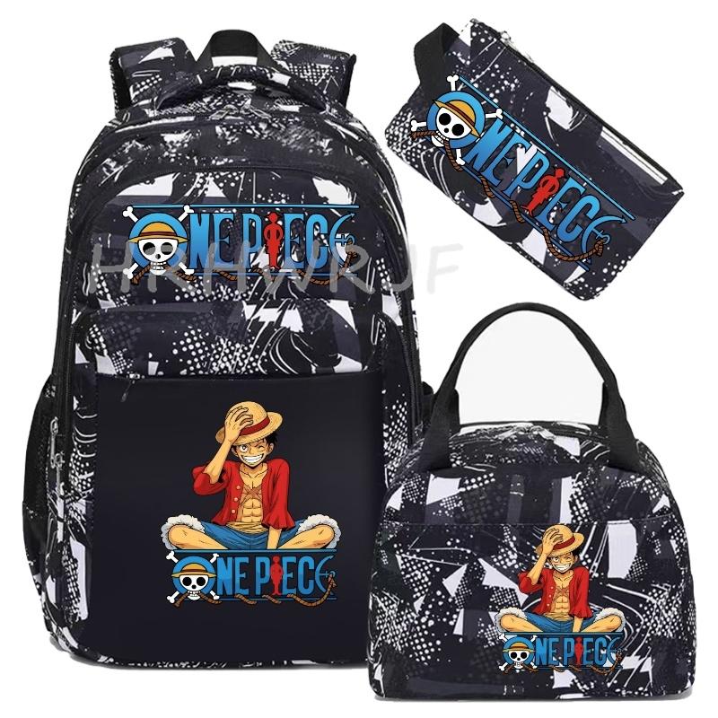 One Piece Backpack Monkey D Luffy Travel Nylon Mochila Feminina Bagpack Bolsas School Bags for teenager Laptop School Bags 3pcs
