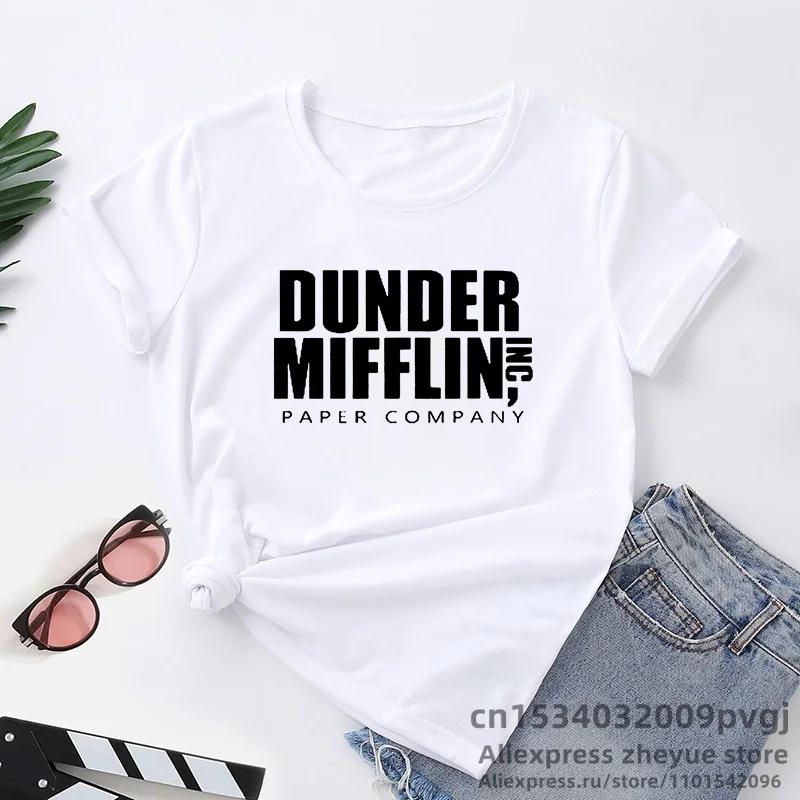The Office Dunder Mifflin Tričko Dámské Pánské Filmové Tričko Csual Potisk Písmen Tričko Femme Unisex Streetwear