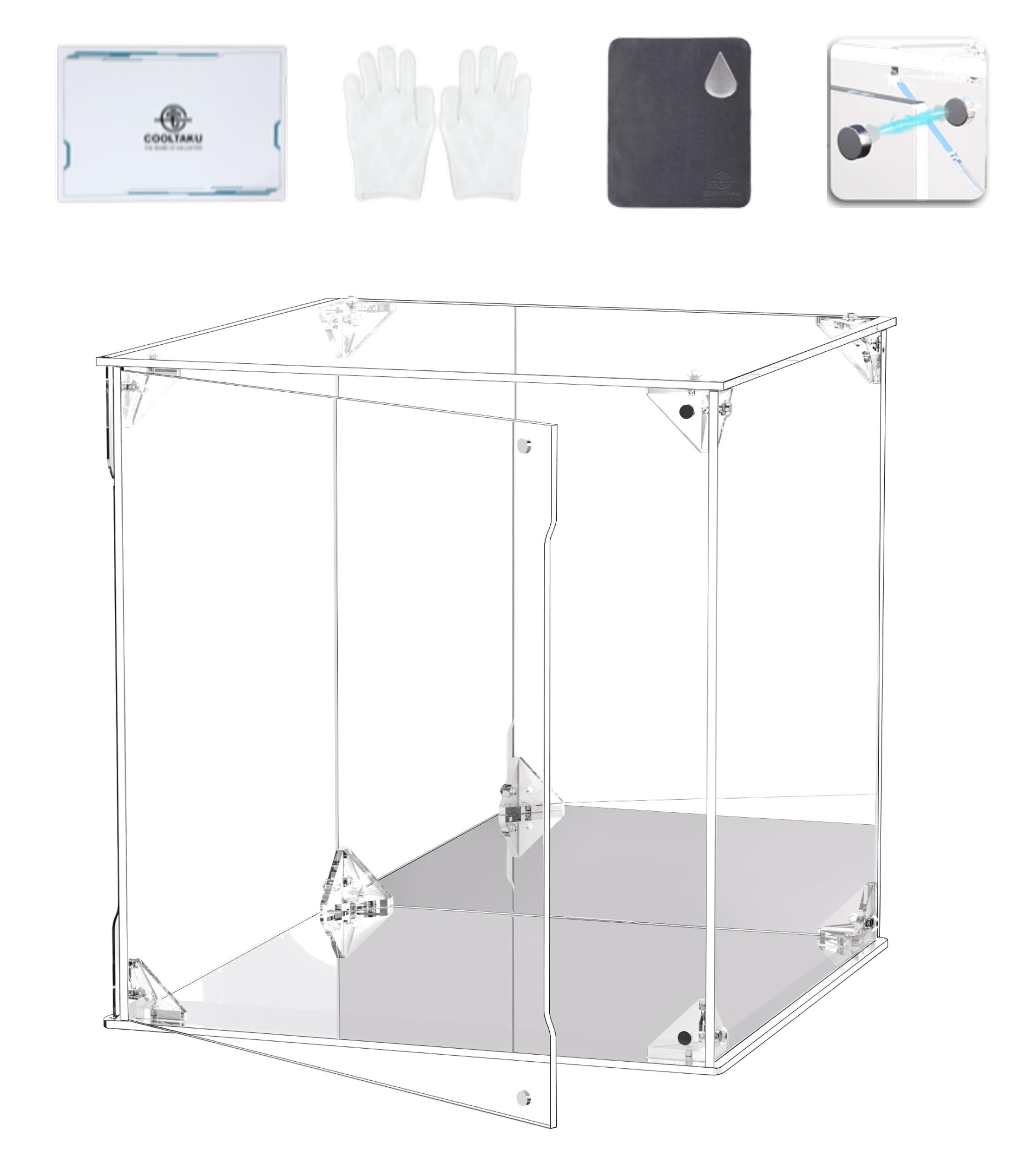 

Фигурка COOLTAKU Акриловая УФ-основа Задняя часть Магнит Передняя часть Коллекция Дополнительная сборка Акриловый дисплей Ткань для очистки пятен в комплекте 20 x Глубина 15 x Высота 20